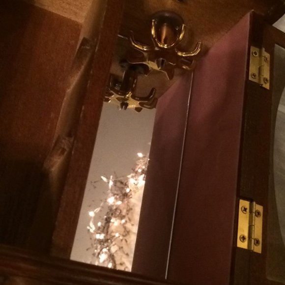 Wooden Glass Jewelry Box Heart ❤️ Floral Design - Picture 4 of 9